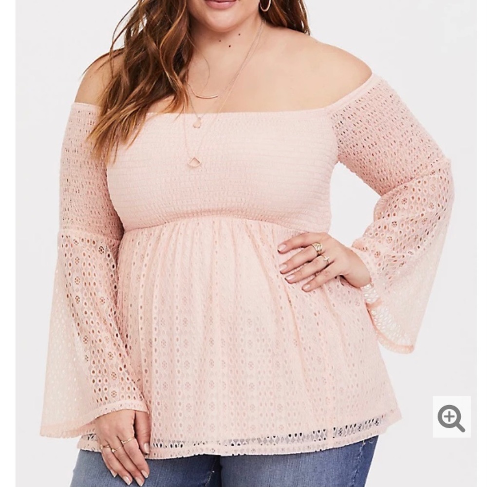 Torrid pink off shoulder top